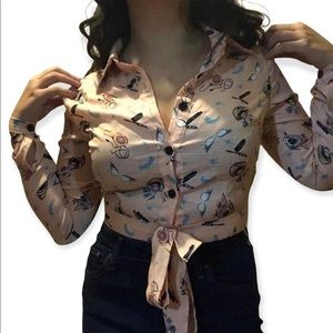 BUBBLE GUM PINK LONG SLEEVE BEAUTY BLOUSE